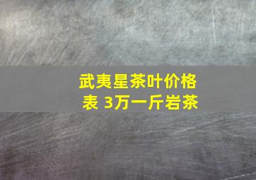 武夷星茶叶价格表 3万一斤岩茶